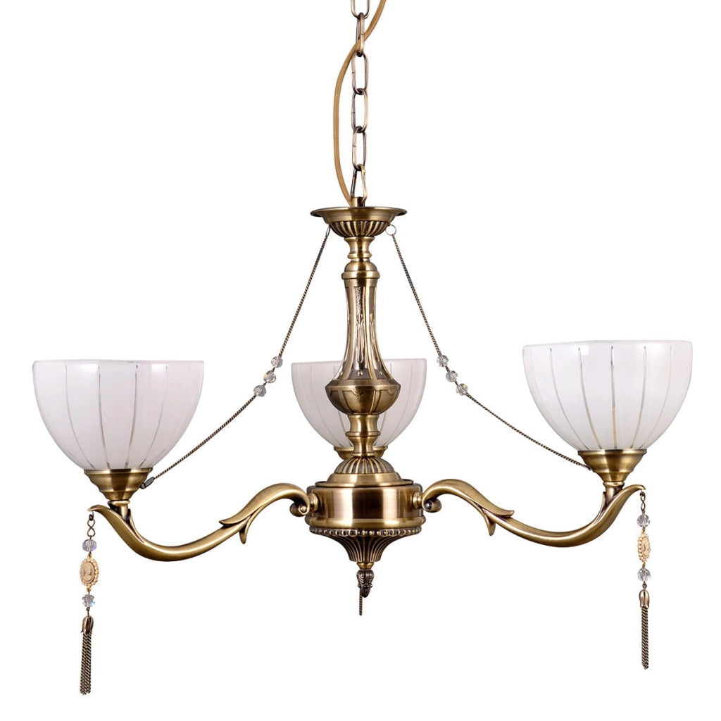 Italux Baxio plafoniera 3 luci E27 55 cm oro/bianco