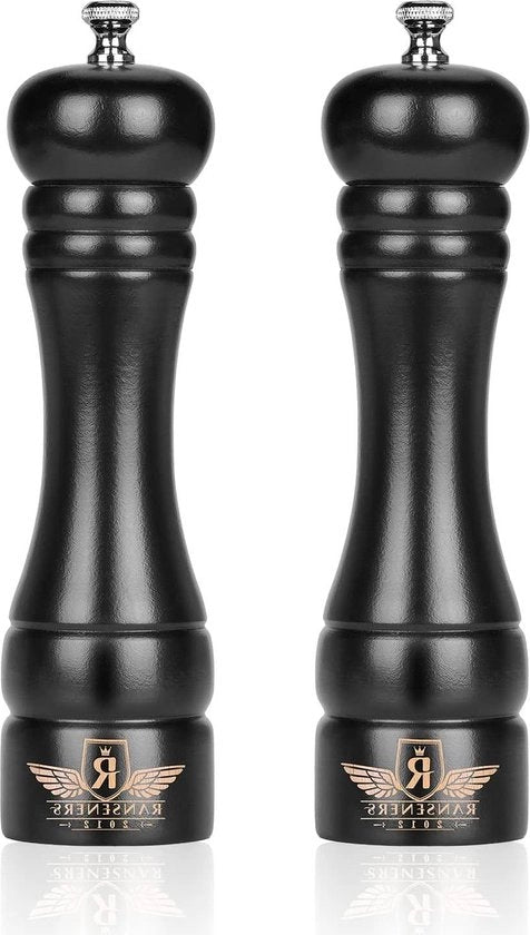 Macina Sale Macina Pepe in Legno di Faggio Naturale - Meccanismo di Molitura in Acciaio Inox Ceramico 22cm
