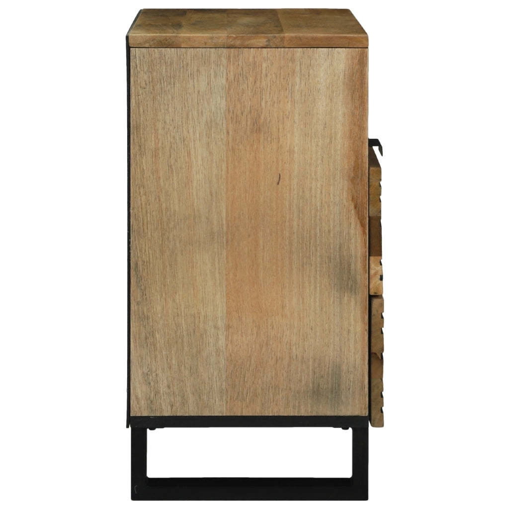 Comodino 50x33x60 cm Legno Massello di Mango