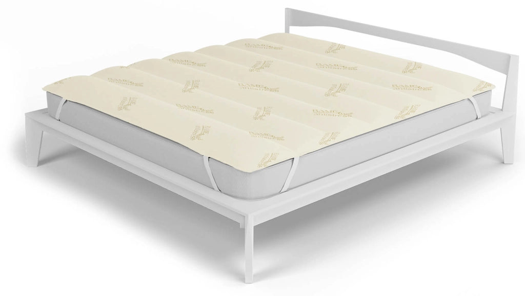 Topper Trapuntato Imbottito Singolo con Elastici Panna