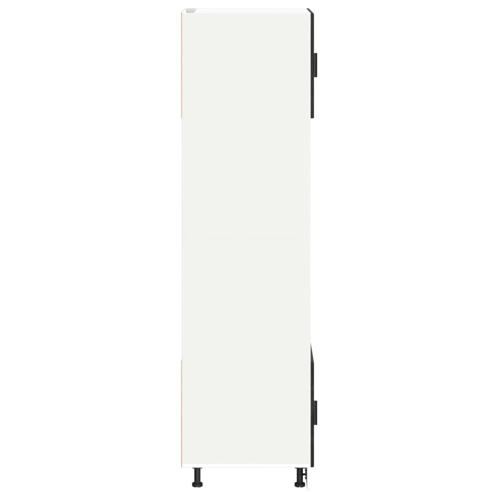 Mobile da cucina moderno da parete 60 x 57 x 207 cm spazio di archiviazione efficiente design elegante in legno ingegnerizzato rovere nero 02_0056324