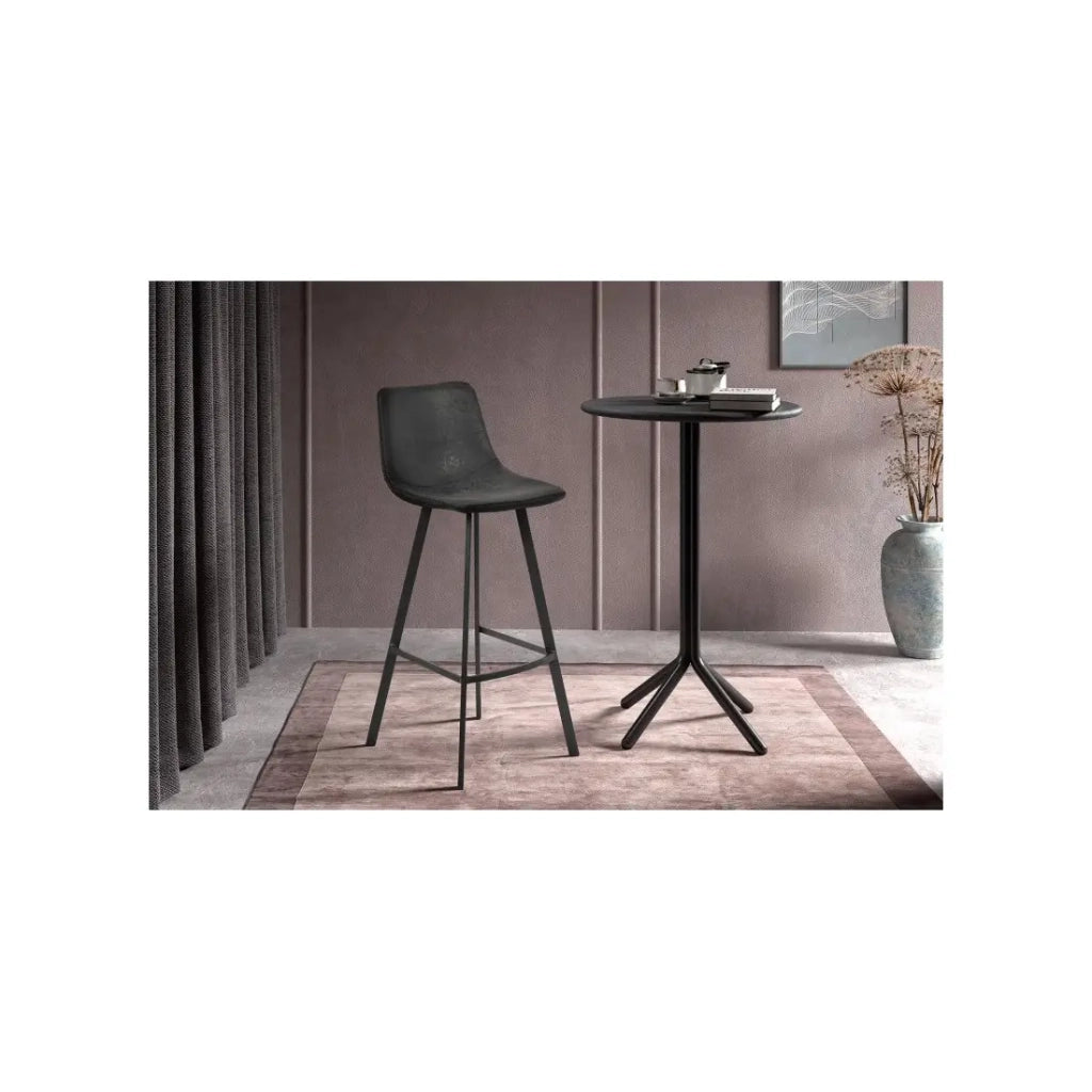 Sedia da banco OZON – PU nero – H108 x L45 x P49 cm