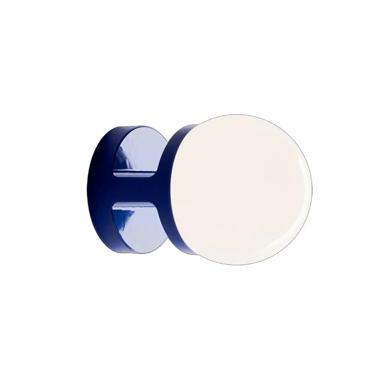 Applique Vintage Decò Habea Ceramica Blu Robot 1 Luce E27