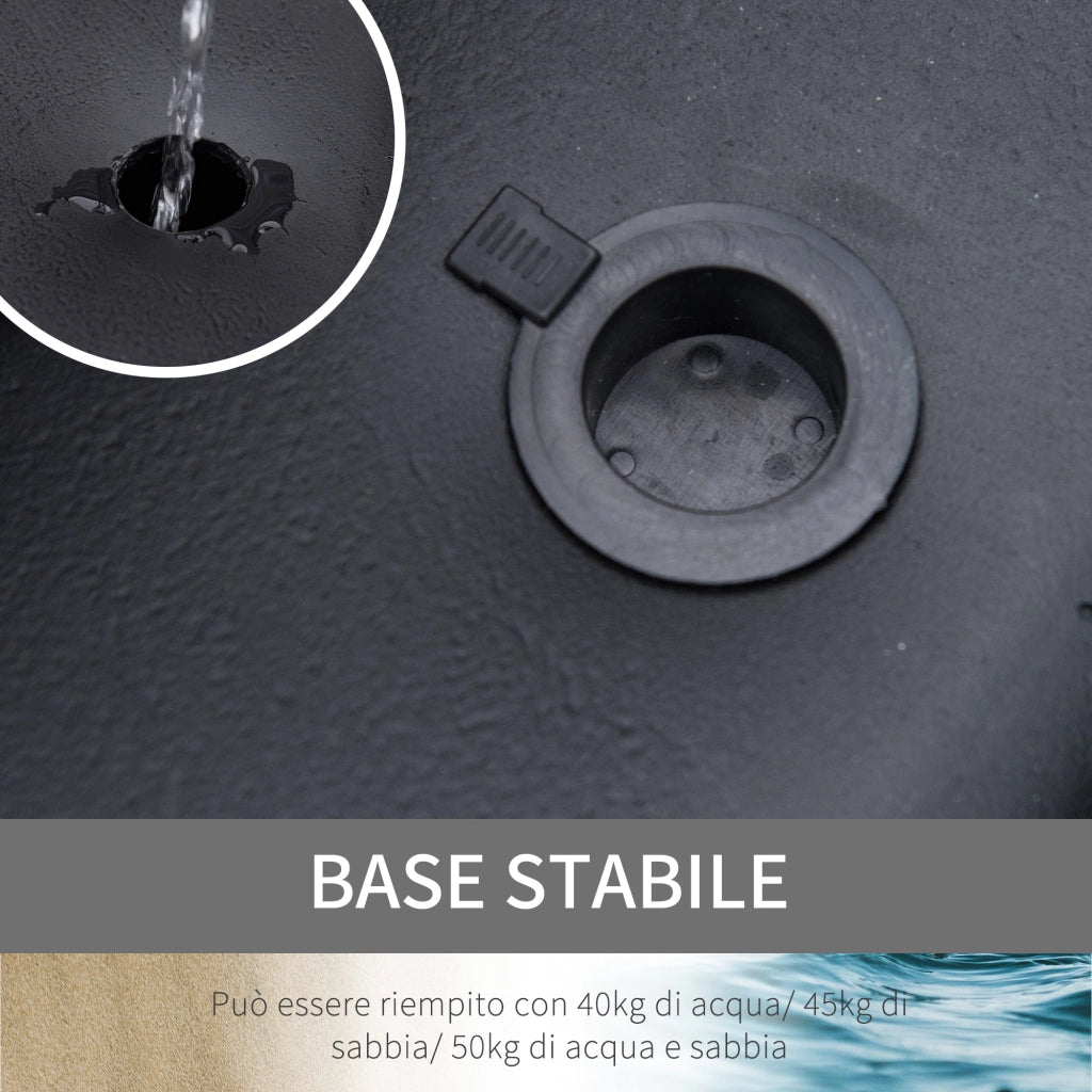 EasyComfort Canestro Basket per Adulti con Tabellone in PVC Regolabile 210-260cm Ruote Integrate Bianco