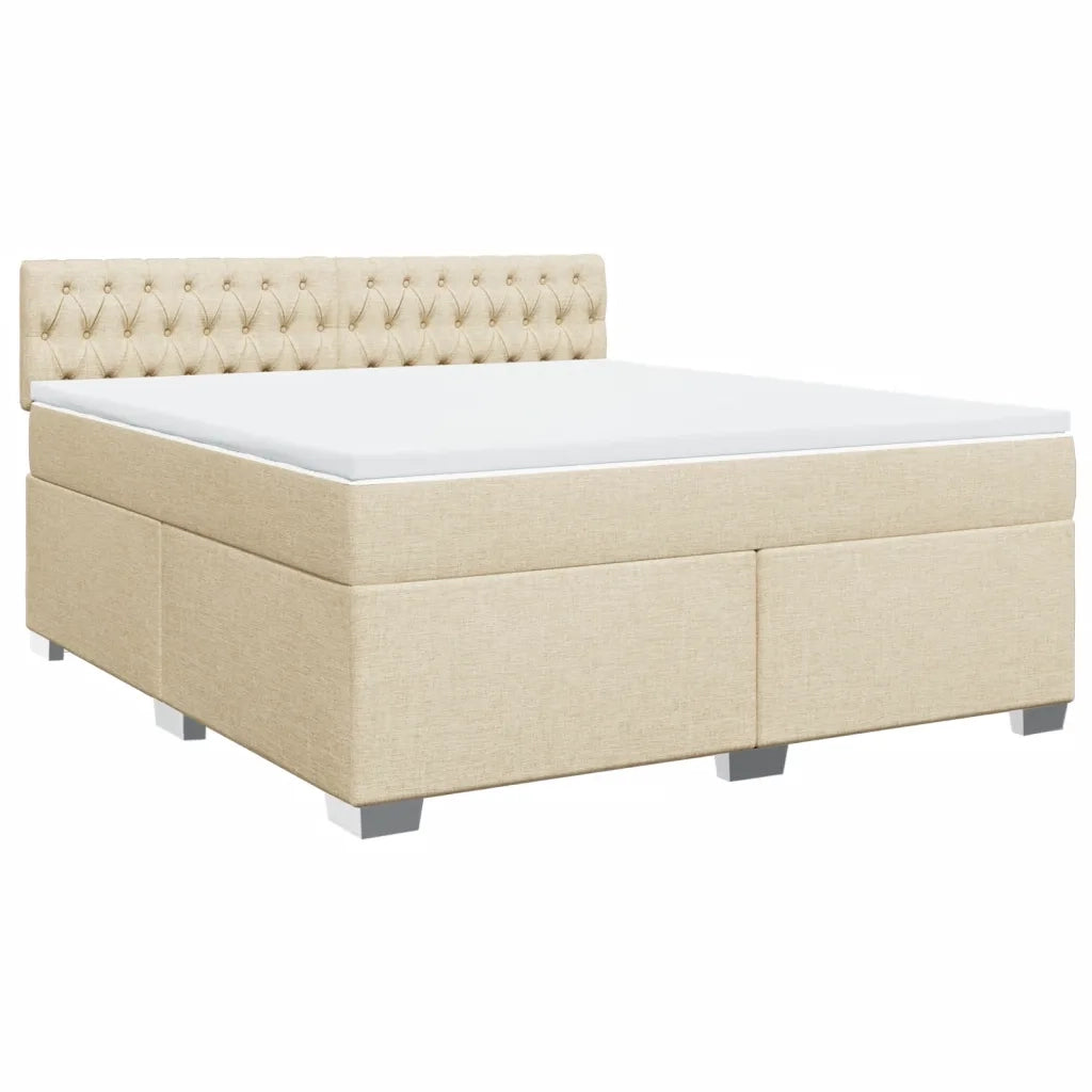 Giroletto a Molle con Materasso Crema 180x200 cm in Tessuto 3285979