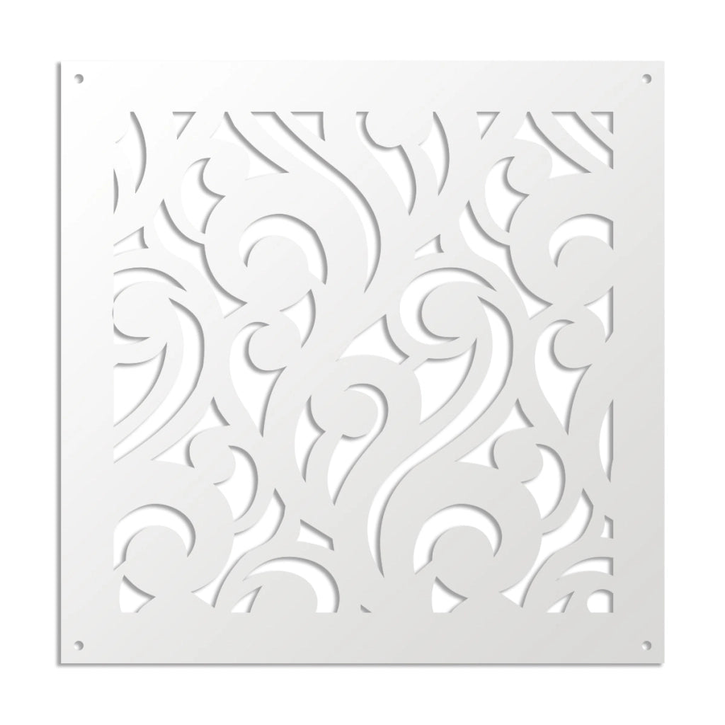 CURL - Pannello in PVC traforato - Parasole Colore: bianco, Misura: 48x48 cm