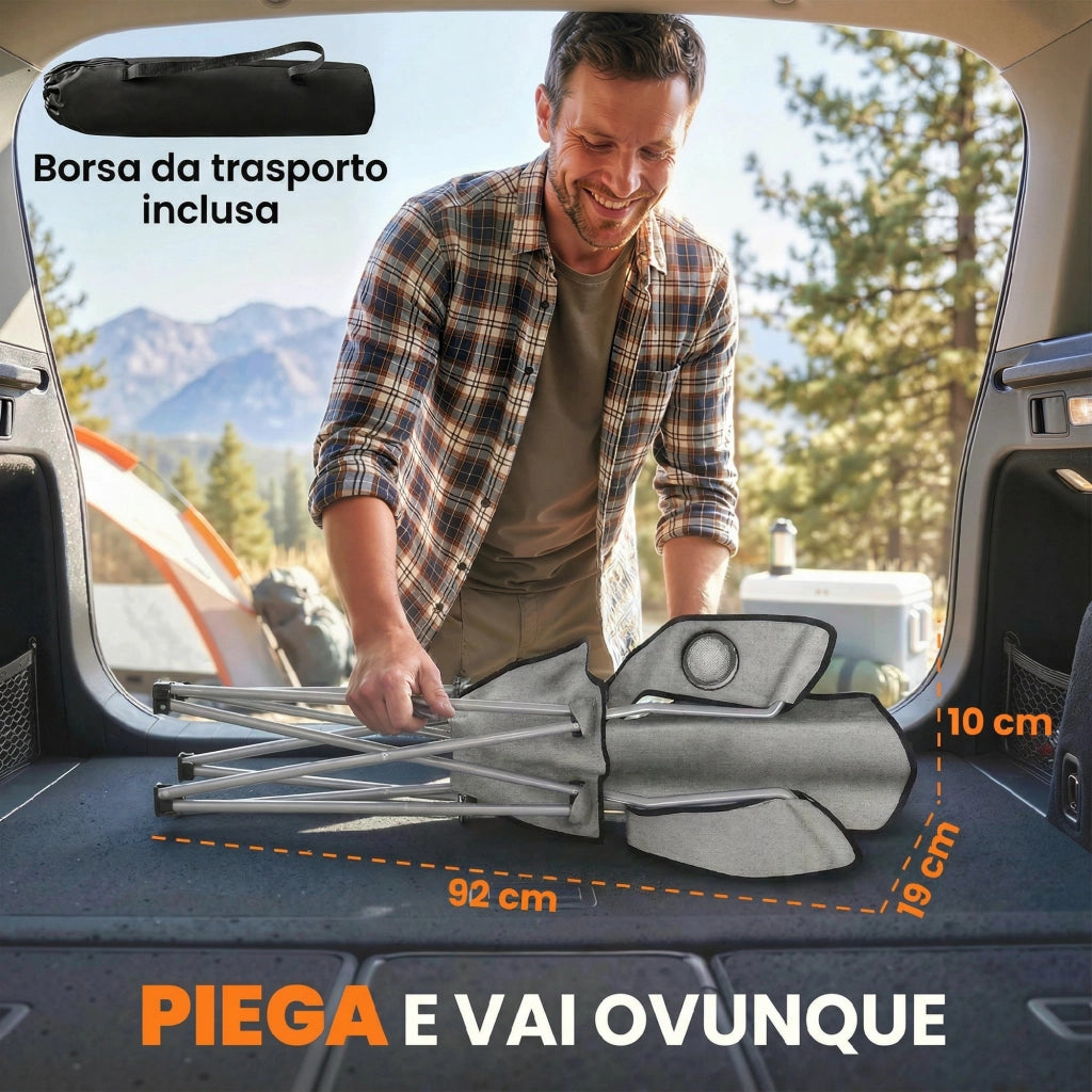 Sedia da Pranzo con Schienale Alto ¨C Zephmum ¨C Grigio, Metallo, Tessuto