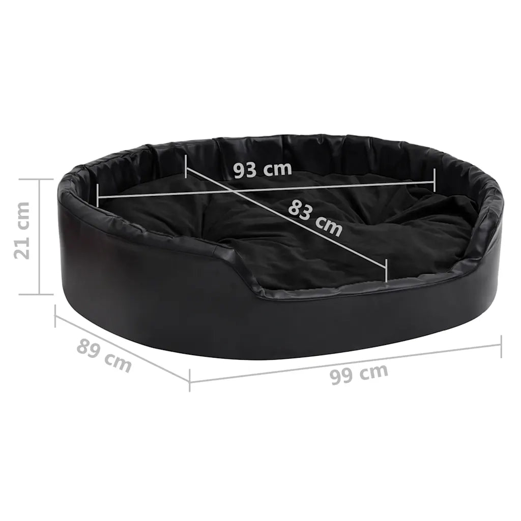 Lettino per Cani Nero 99x89x21 cm in Peluche e Similpelle CFW9666596