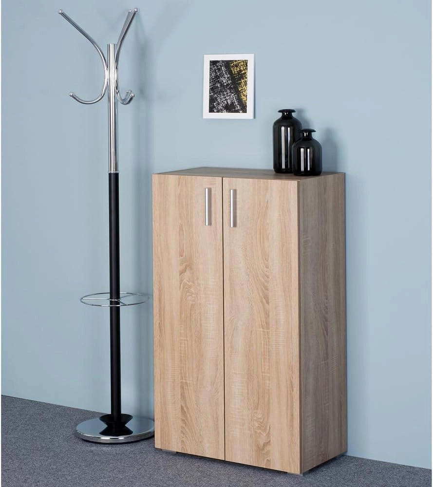 ® Mobiletto Ingresso Vela a 2 Ante con Ripiani 115,5x60x30cm Credenza Comò Armadietto Multiuso Ufficio Cassettiera Mobile Entrata Mobiletti