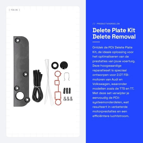 Kit di rimozione PCV - Adatto per TTS/ TT/ A4/ A3/ Rabbit - Gomma/ Alluminio - Nero - Incluso 1 pezzo - Kit di rimozione PCV