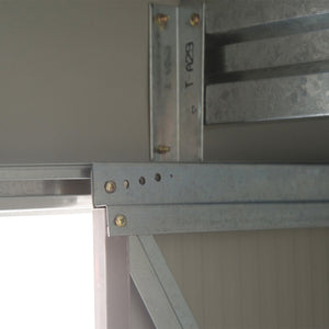 Casetta Box da Giardino in Lamiera Grigio 213x127x185 cm