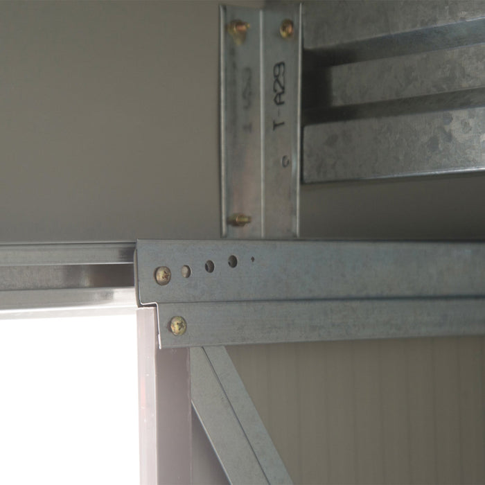 Casetta Box da Giardino in Lamiera Grigio 213x127x185 cm