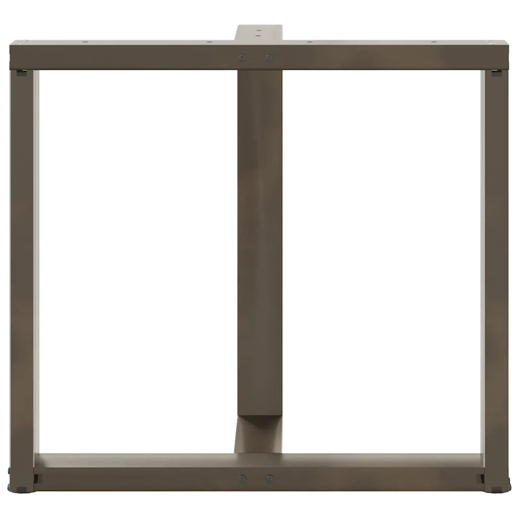 Gambe per tavolo da pranzo a forma di T 2 pz nere 80x35x(72-73) cm in acciaio 4013063