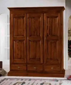 Armadio ada arte povera noce in legno massiccio