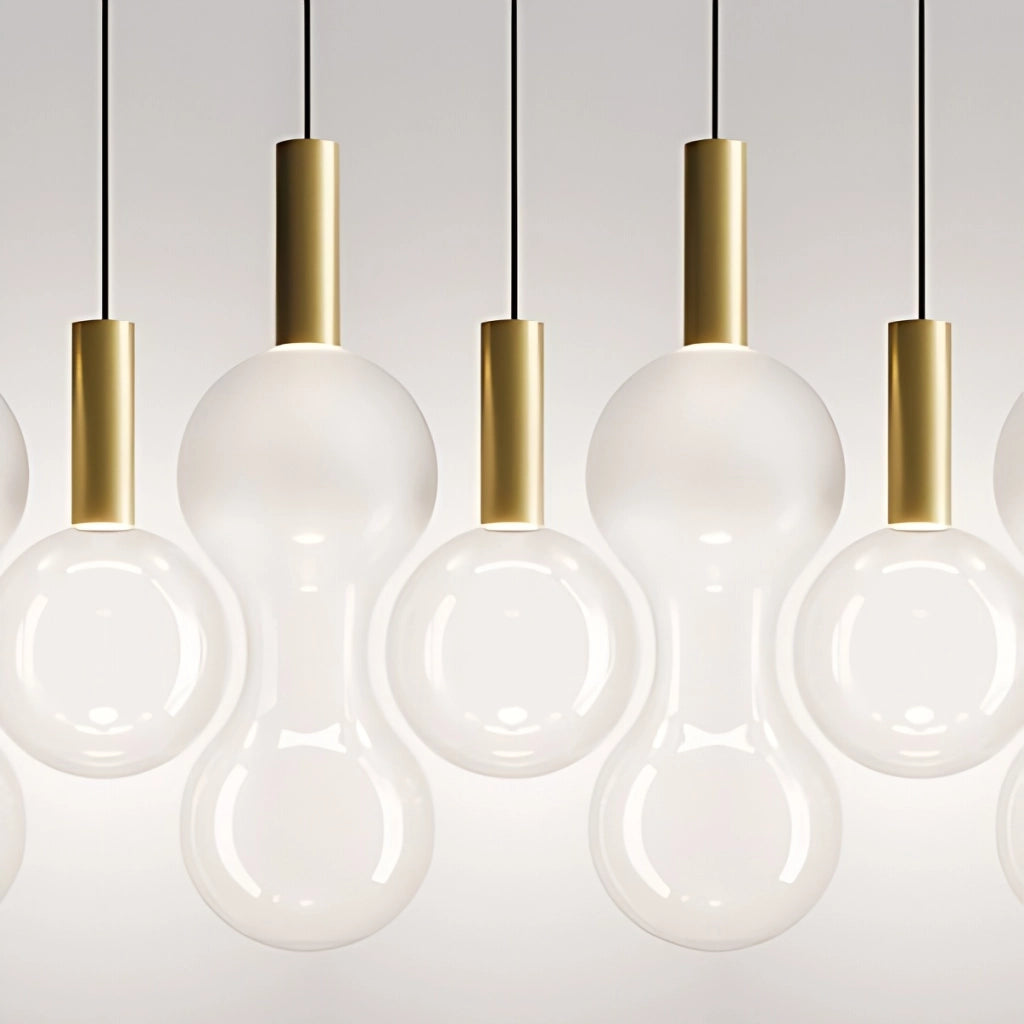 Zafferano Lampada a sospensione Sfer'Otto con diffusore in vetro borosilicato soffiato, finitura Oro e Trasparente sabbiato, LED 8W 3000K IP40