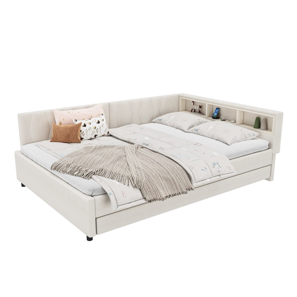 Letto giorno funzionale in lino 140x200 cm