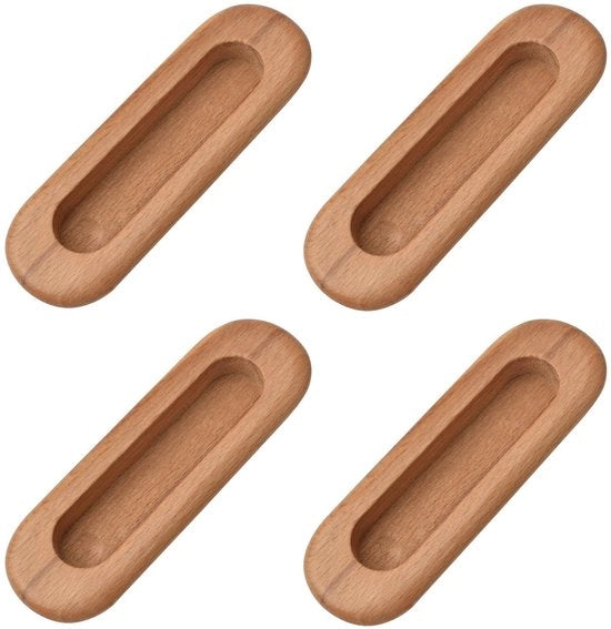 Maniglia in legno ovale per schienale o destra/ sinistra - Prodotto resistente e duraturo - Maniglia integrata - Ideale per porte e armadi - Design elegante - Sicuro per bambini - Maniglialeva