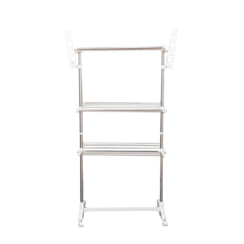 STENDINO PREMIUM A 3 PIANI REGOLABILE CON 6 RUOTE 80-142 X 55 X H152 CM