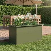 Fioriera da giardino con LED Verde Oliva 40 x 80 x 40 cm 8008160