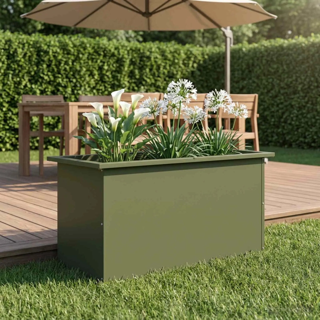 Fioriera da giardino con LED Verde Oliva 40 x 80 x 40 cm 8008160