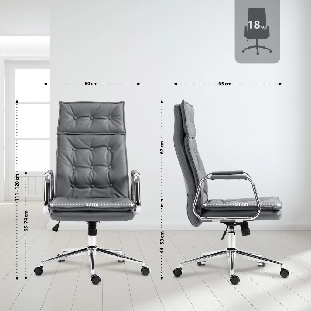 Sedia da ufficio Sotira in vera pelle 5