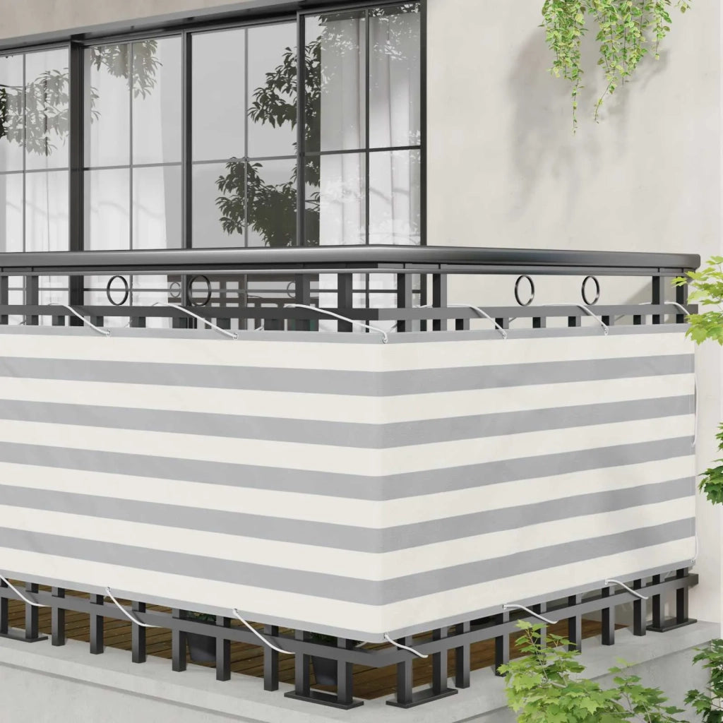 Schermo da balcone Grigio chiaro e bianco 75 x 1000 cm