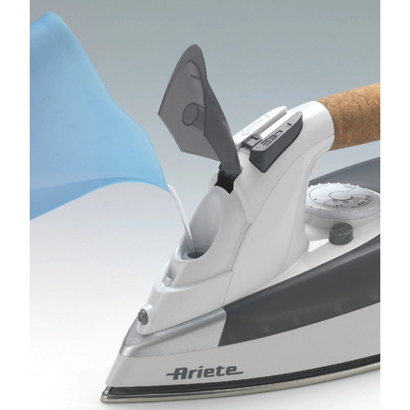 Ferro da stiro - Piastra in Acciaio Inox - Manico in sughero - Serbatoio 300ml - 2200W - Bianco e Grigio