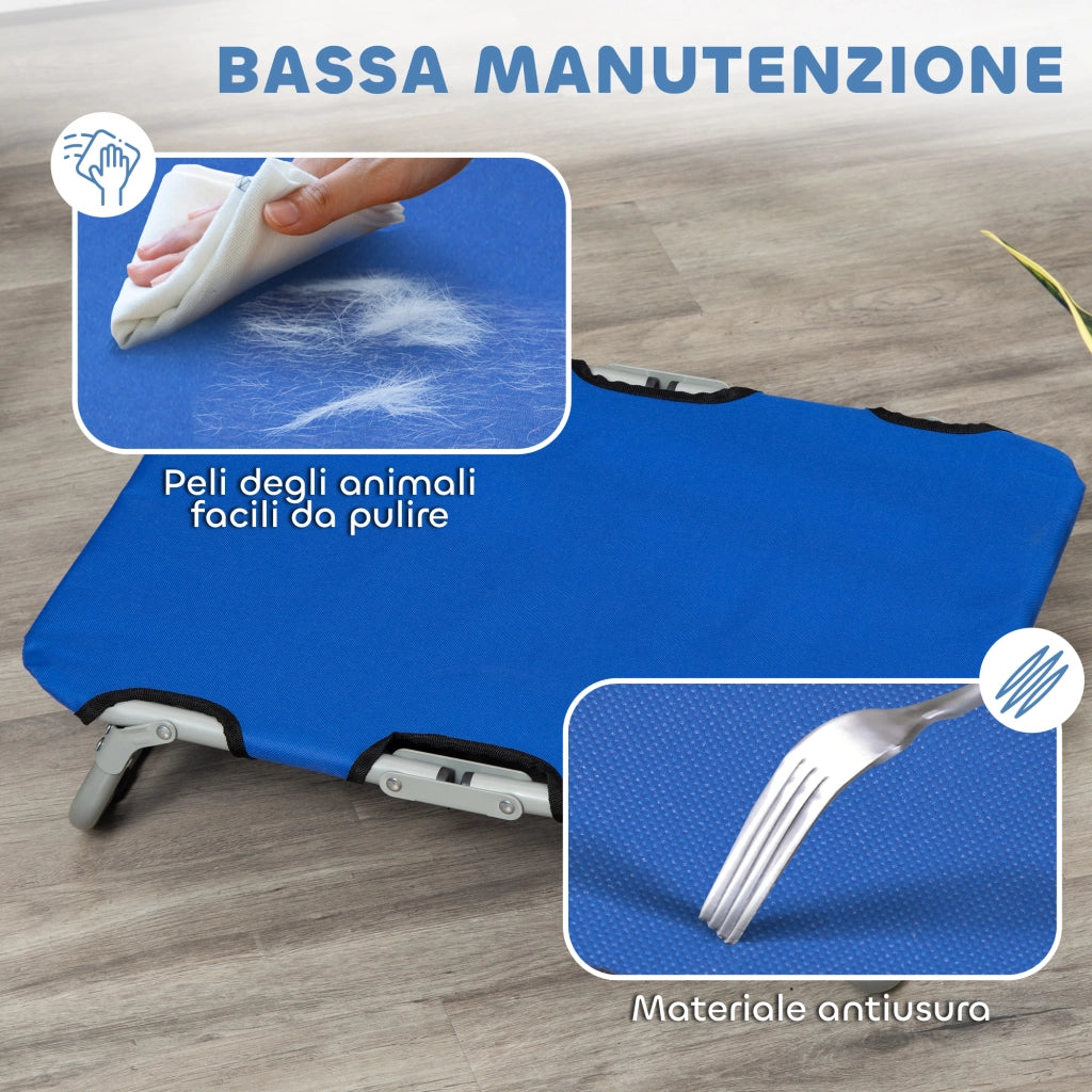 Brandina per Cani Pieghevole Rialzata ¨C zephmum ¨C Blu 59x46x15 cm