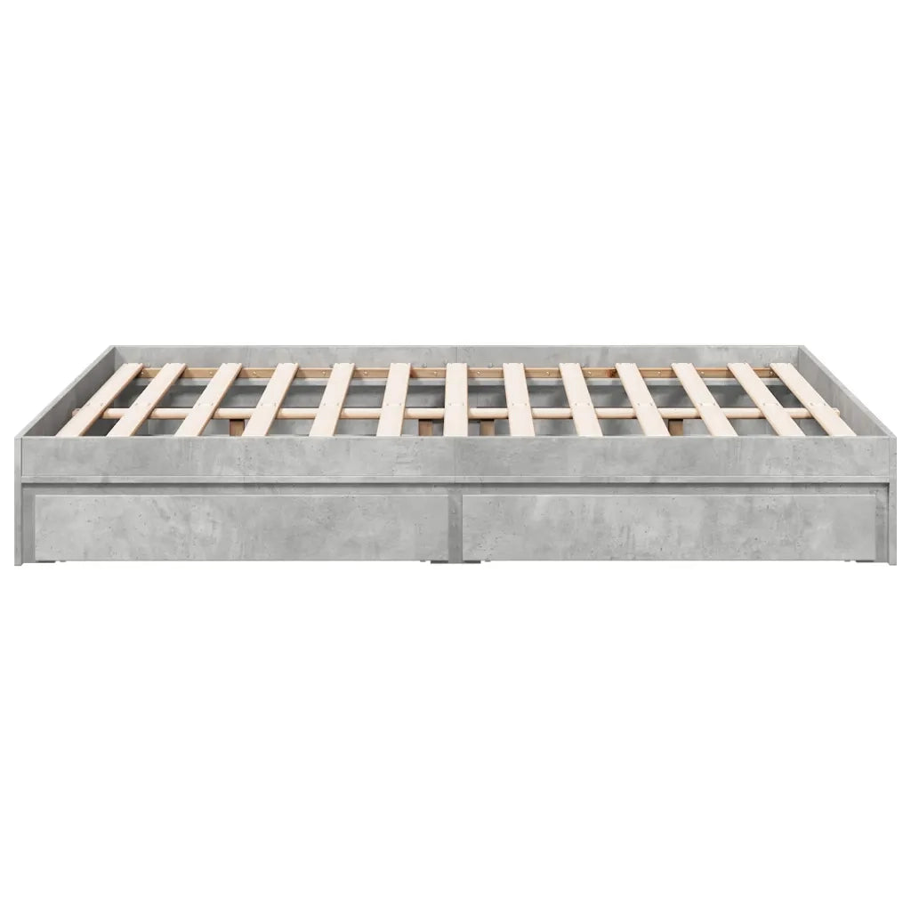 Giroletto Cassetti-Struttura Letto con contenitore Grigio Cemento 135x190 cm Legno Multistrato 222229