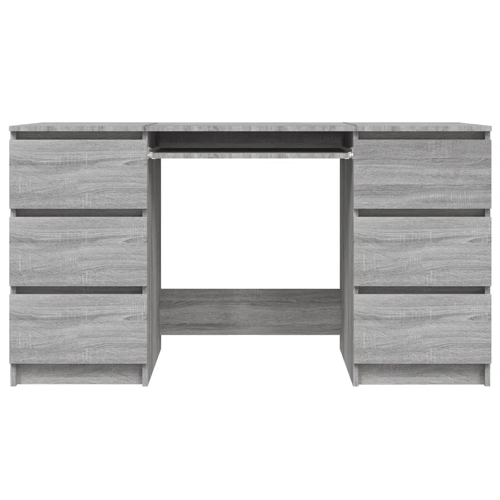 Scrivania | Tavolo da Ufficio Grigio Sonoma 140x50x77 cm in Legno Multistrato