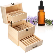 Box per olii essenziali in legno - 59 sloti - 3 livelli - Ideale per aromaterapia - Realizzato in bambù duraturo