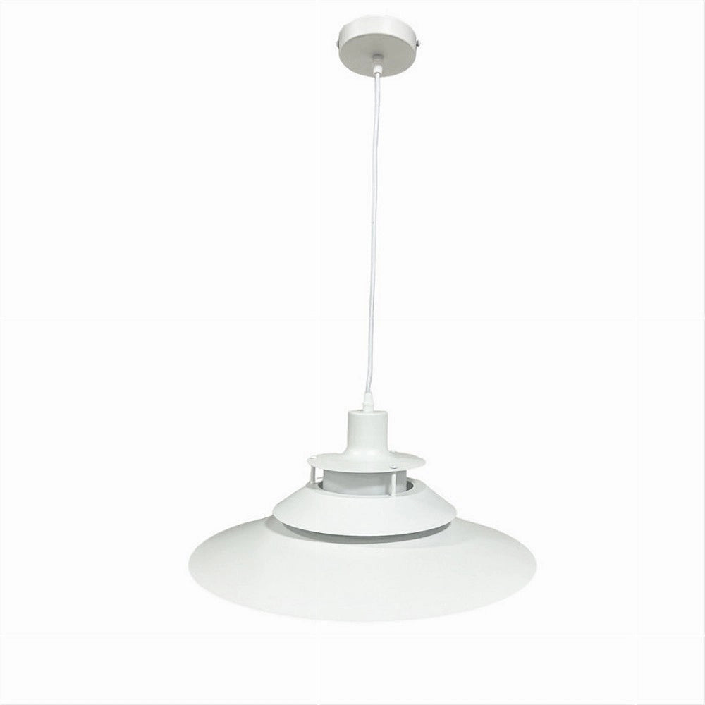 Trade Shop - Lampadario A Sospensione Industriale E27 Lampada Pendente Vintage Retrò Lp-88 - Bianco