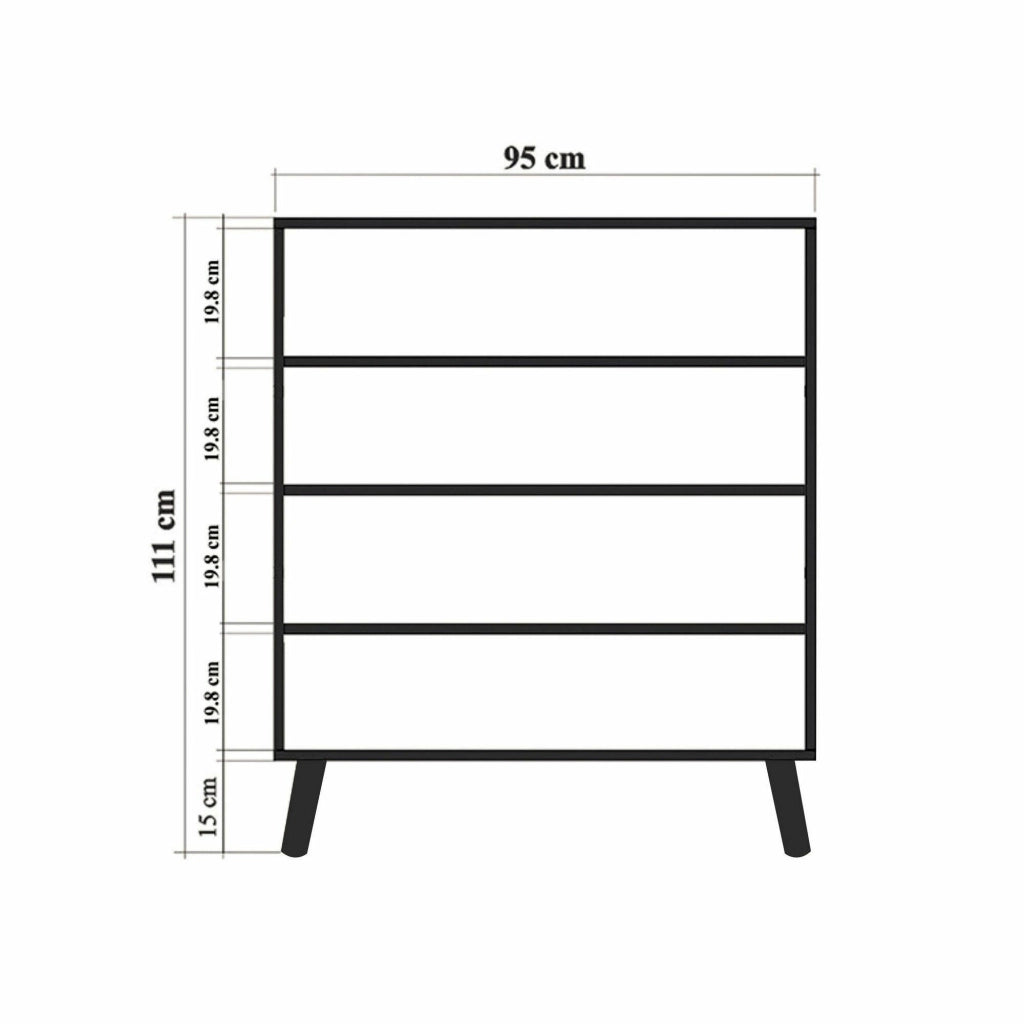 Madia Agyemang, Credenza 3 Ripiani, 95x36x111h cm Marrone Quercia