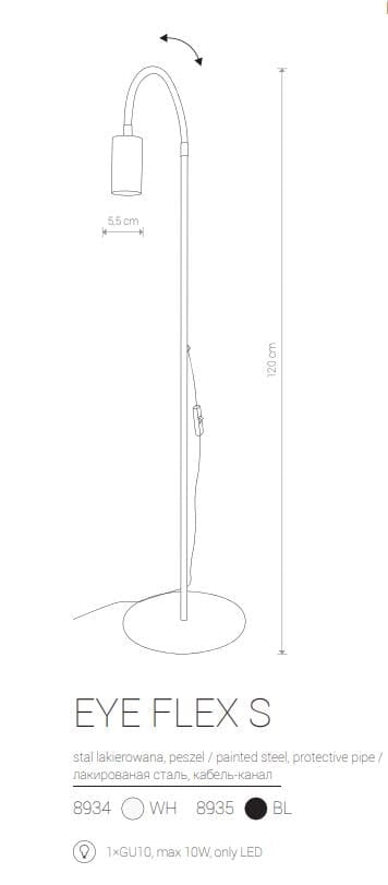 Lampada terra arco LED Nowodvorski Eye Flex nera GU10