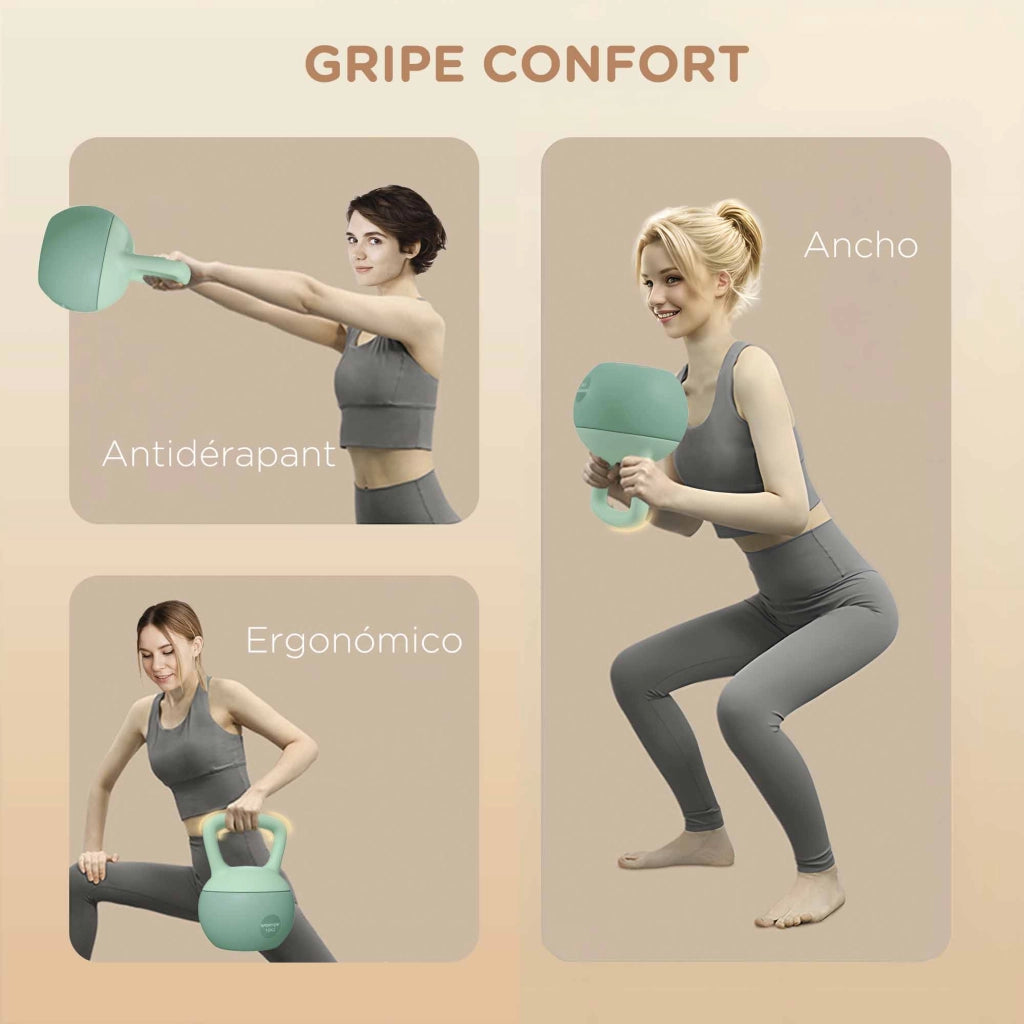 Kettlebell 10 kg ¨C zephmum ¨C Verde 21x21x30 cm