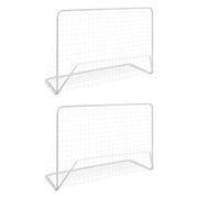 Porte da Calcio 2 pz con Reti 182x61x122 cm in Acciaio Bianchecod mxl 95317