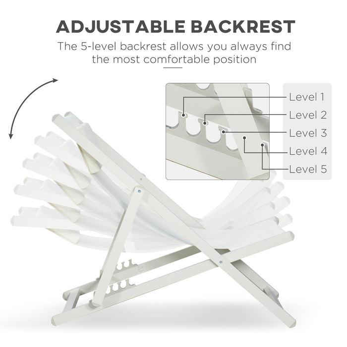 Set 2 Sedie Sdraio 96,5x58x91,5 cm in Alluminio Beige