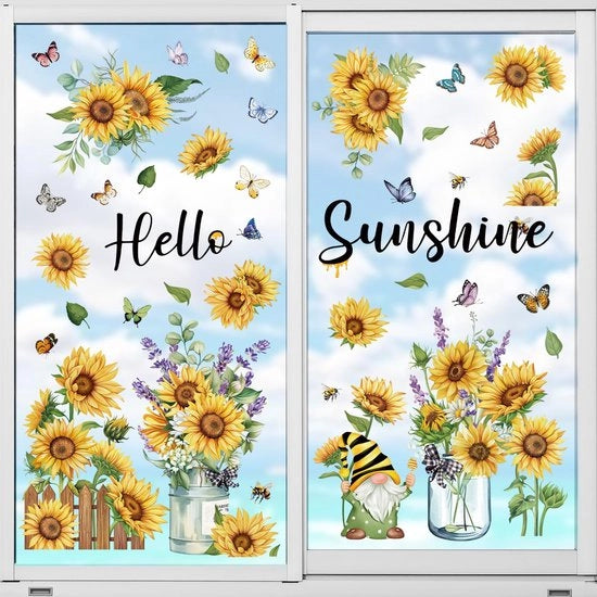 Sticker per finestra fiori di margherita farfalle decorazione finestra fiori primavera estate foto per finestra sticker antiriflesso doppia faccia decorazione vetrata