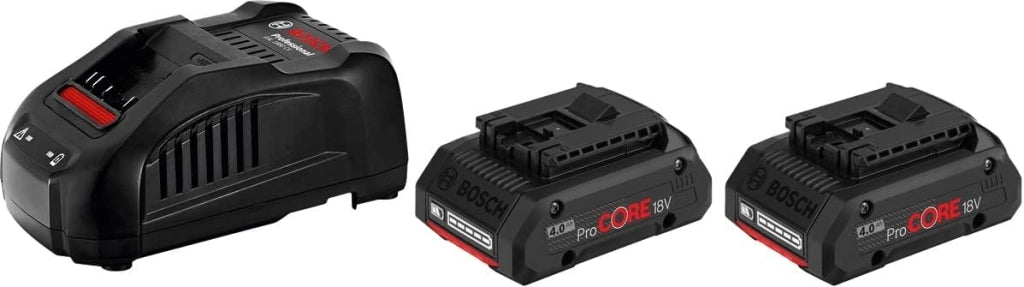 Bosch Professional 18V System Set di Batterie (2x Batterie ProCORE18V 4.0Ah + Caricabatteria Rapido GAL 1880 CV, in Scatola di Cartone)