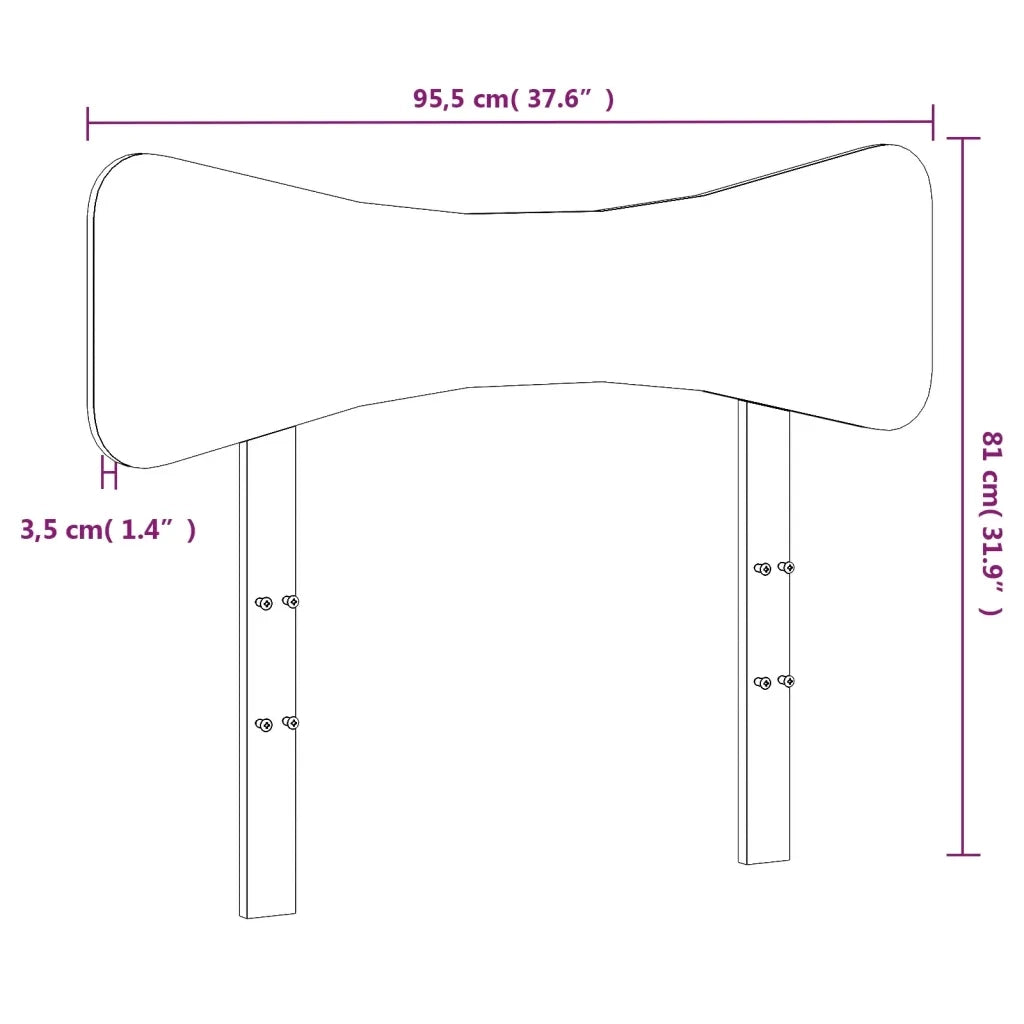 Testiera Bianca 90 cm in Legno Massello di Pino 844794
