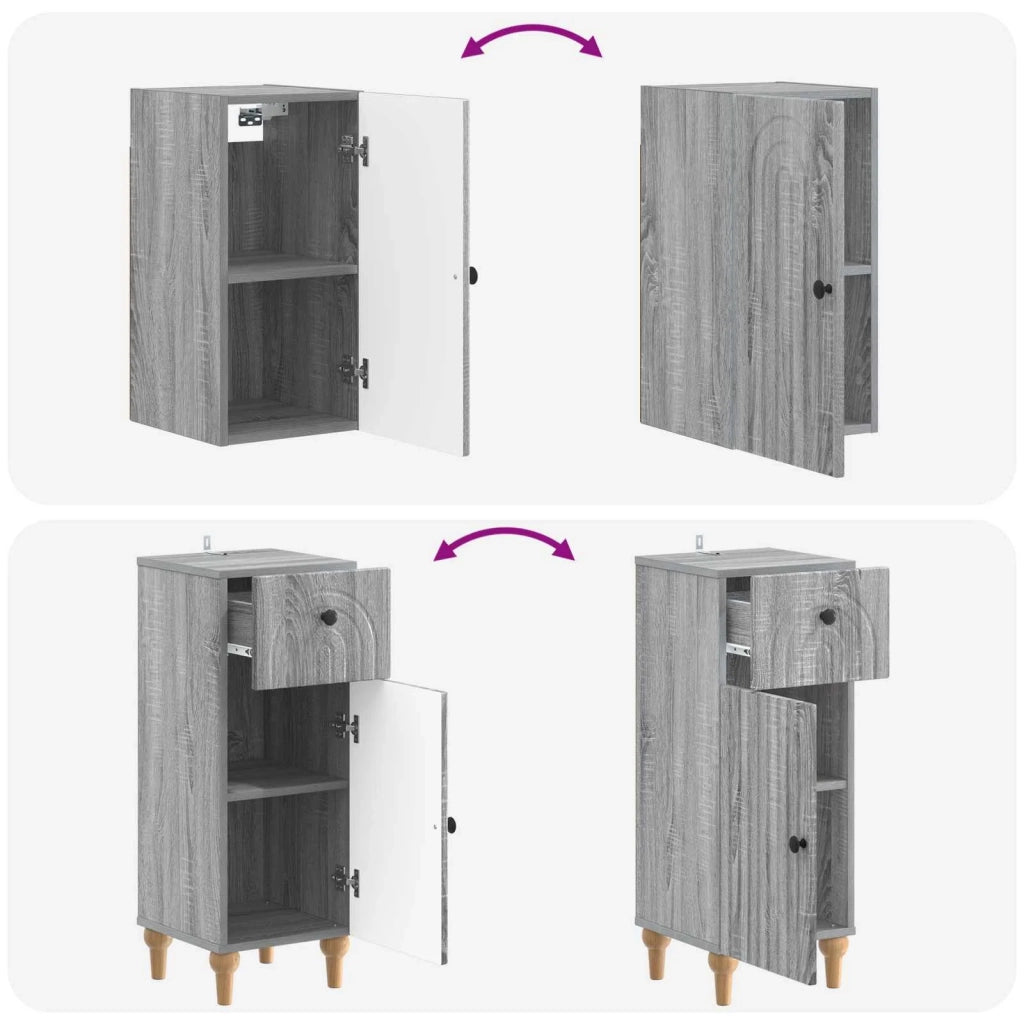 Set di armadietti da bagno in 3 pezzi ALKMAAR Sonoma grigio 3417753