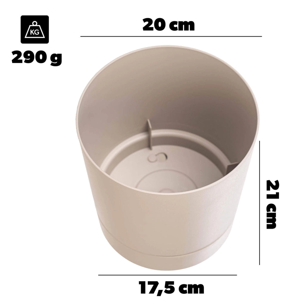 Vaso da fiori KADAX con supporto, rotondo, in plastica, 20 cm