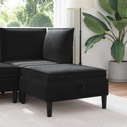 Pouf con Storage Nero Velluto 42027138