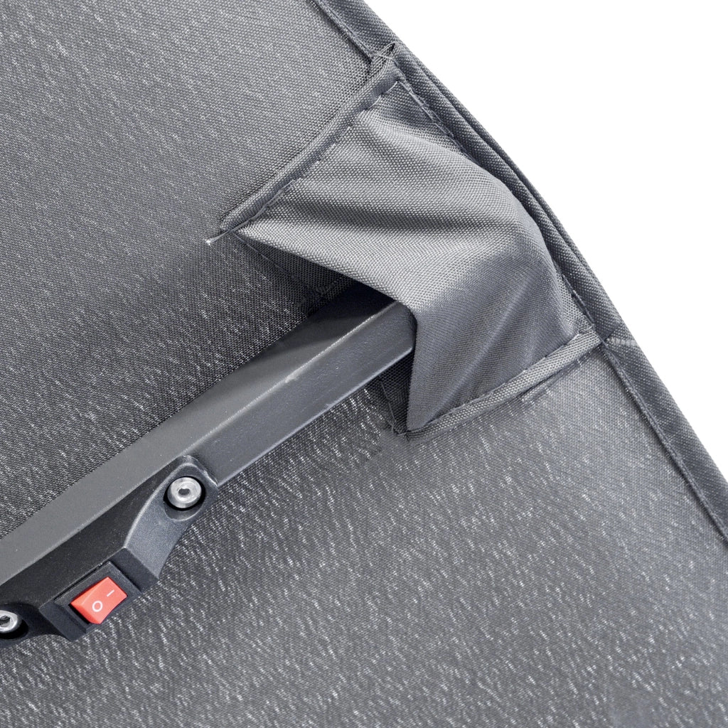 Ombrellone Doppio da Giardino 295x150x219 cm in Acciaio e Poliestere Grigio