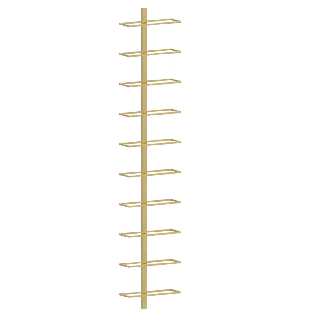 Portavini da Parete per 10 Bottiglie 2 pz Dorato in Metallo CFW1102331