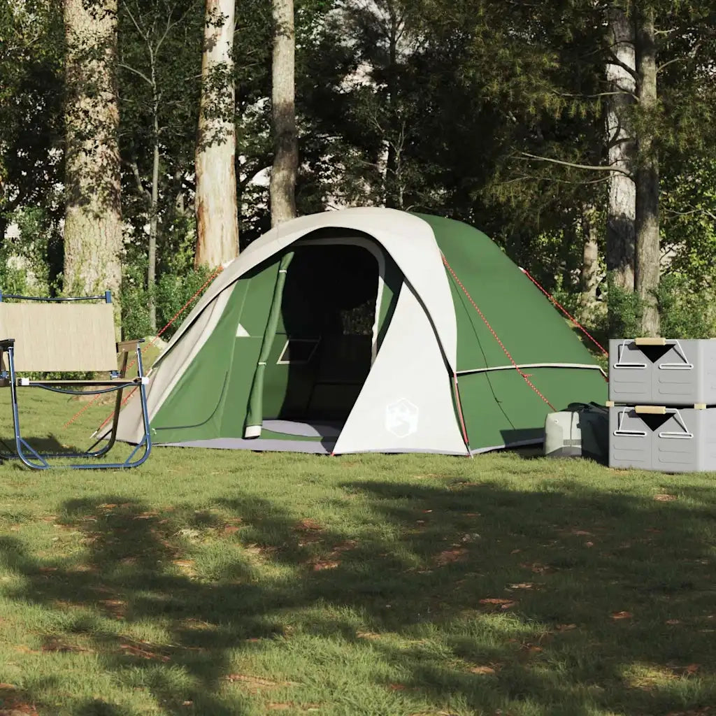 Tenda da Campeggio a Cabina per 4 Persone Verde Impermeabile 4009558