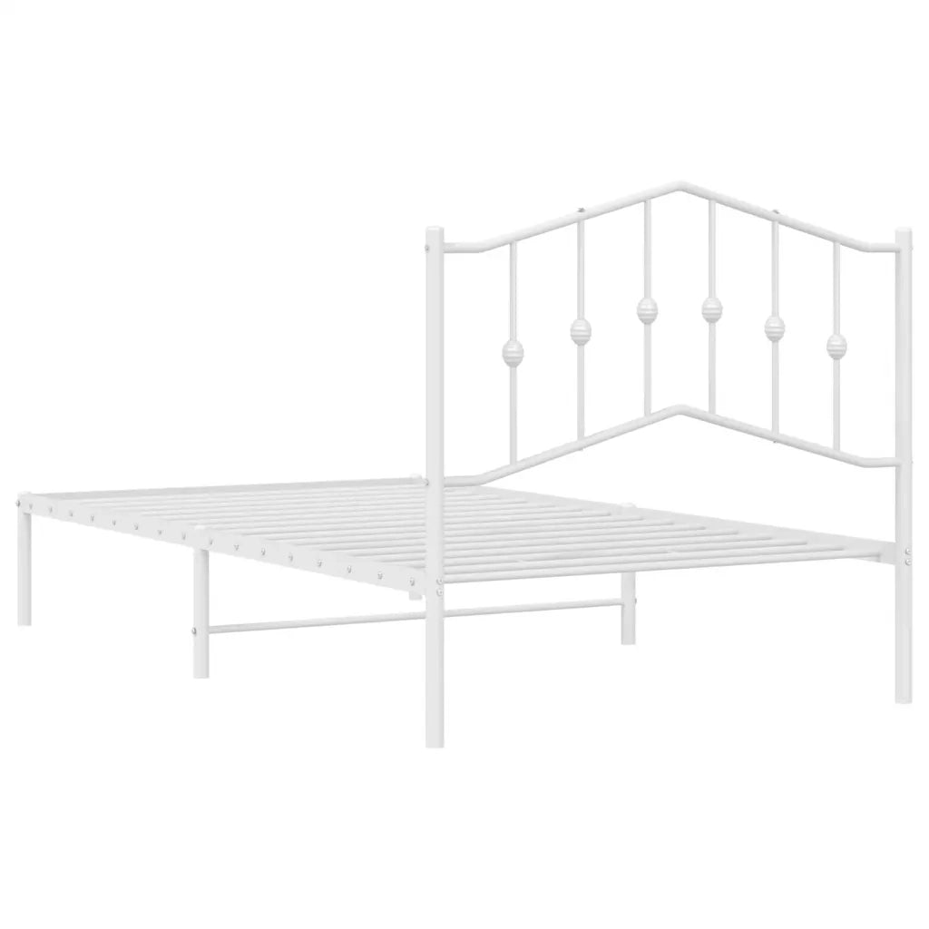 Giroletto con Testiera Metallo Bianco 100x190 cm 373832