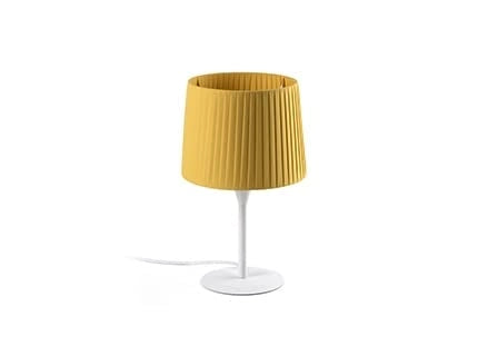 Faro Barcelona 64316-36 - SAMBA S Mini lampada da tavolo bianca/bordata giallo