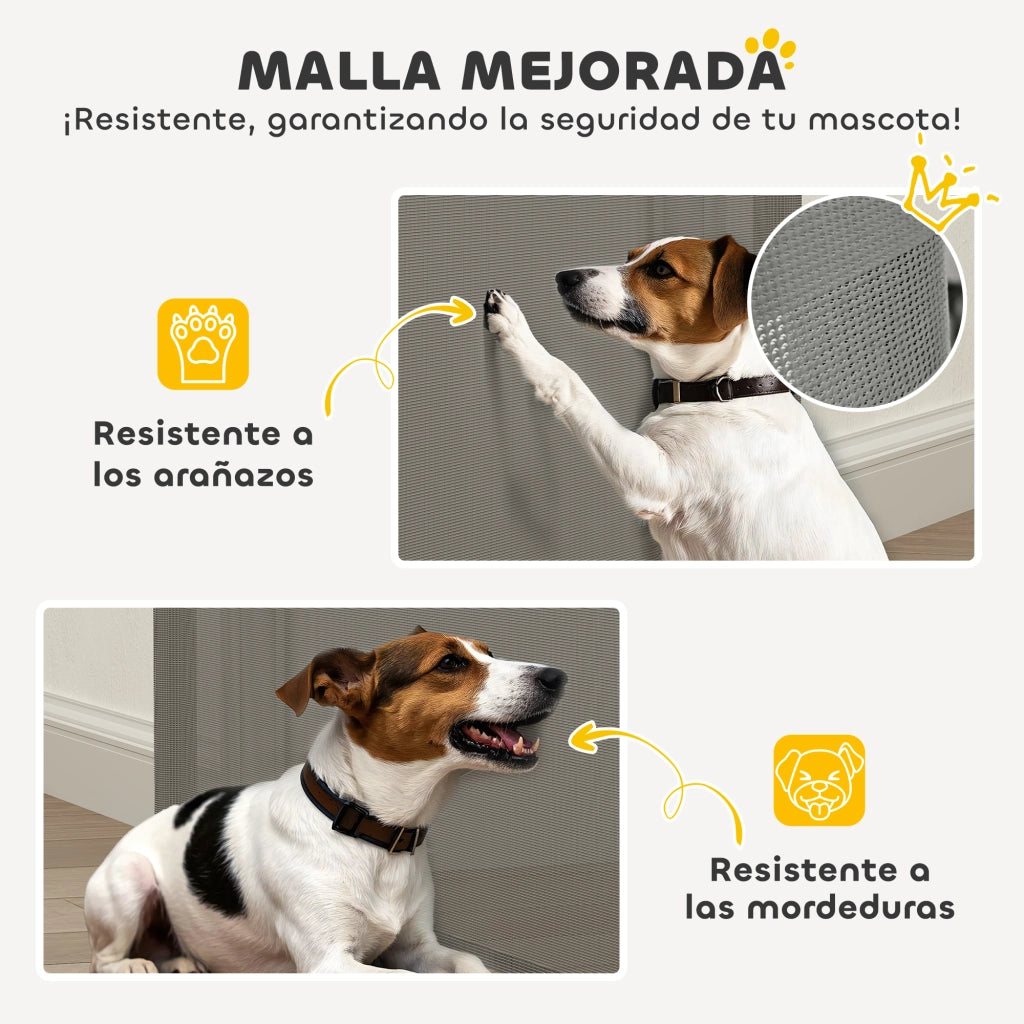 Barriera di Sicurezza per Cani Retrattile ¨C zephmum ¨C Grigio 142x10x87 cm