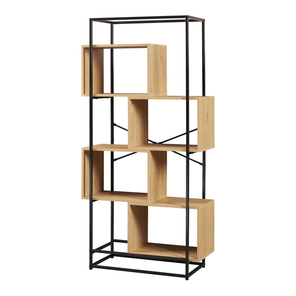 Scaffale dal design senza tempo per soggiorno/camera da letto mobile contenitore indipendente acciaio 160 x 80 x 33 cm marrone 03_0011147